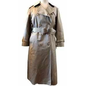 LONDON FOG Double Breasted Trench Raincoat 6 PETITE Beige Belt Removable Lining